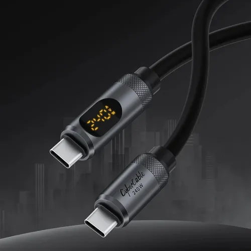 Hagibis PD240W USB-C Fast Charger Cable 1M 2M Silicone Charging Cord with LED Display for iPhone 16 16 Pro Max for SAMSUNG HUAWEI XIAOMI