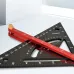 Aluminum Alloy Triangle Ruler Thickened Base Precision Angle Measurement Multi Functional Positioning Drawing Tool Metric Inch Dual Scale Woodworking Professional Adjustable