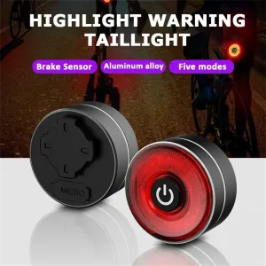 BIKIGHSmart Brake Sensing Bike Taillight 4 Light Modes Type-Rechargeable Waterproof Dustproof Bicycle Rear Light for MTB Road Night Riding Safety