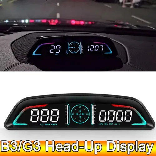 Weiying Car B3 OBD HUD G3 GPS HUD Head Up Display Digital Speedometer Overspeed Alarm Clock RPM Voltage Water Temperature Gauge