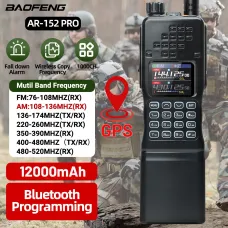 BAOFENG AR-152 PRO 10W GPS Walkie Talkie Long Range Bluetooth Programming 10W Tri-power Multi Band 12000mAh Tactical 1000CH Two Way Ham Radio