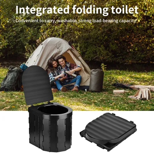 Xmund Portable Outdoor Toilet Folding Car Toilet Travel Self-driving Tour Bucket Toilet Seat Emergency Toilets for Adults Women Children