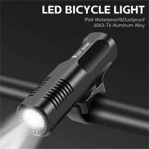 WESBIKING 1000LM Bicycle Headlight 8 Lighting Modes Aluminium 4500mAh Power Bank Type-Rechargeable Waterproof Flashlight for MTB Road Cycling