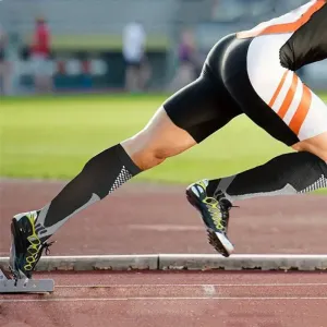 2 Pairs Professional Sports Compression Socks Breathable Sweat-absorbent Calf Socks for Cycling Football Outdoor Sport