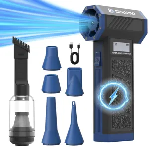 DRILLPRO P30 Turbo Fan 130,000RPM 300g Peak Wind Pressure with 5000mAh Battery Various Nozzle Combinations Portable 29mm Brushless Motor High Performance
