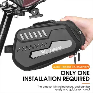 WESBIKING 2.7L Large Capacity Waterproof Bike Bag Hard Shell MTB Road Bike Under Seat Tool Bag Quick Release Saddlebags Bike Accessories
