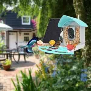 ZANLURSmart Solar Rechargeable Bird Feeder Camera 1080P HLive Stream Video Files Sharing Real-time Motion Detection Auto-capture ABirds Recognition IP65 Waterproof Wildlife Photography