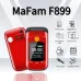 MAFAM F899 2.4 inch Dual Display 2800mAh FM Vibration SOS Fast Quick Torch Loud Volume Flip Feature Phone