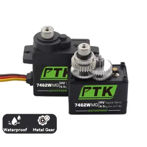 PTK 7462W MG 25T Aluminum Gear 180 9g Digital Waterproof RC Servo for Robot Fixed Wing Car and Aircraft Model