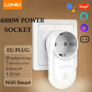 LDNIO 16A Smart WiFi EU Plug Socket Real-time Current Voltage Power Monitoring APP Timing Outlet with LED Light Voice Control with Alexa Google
