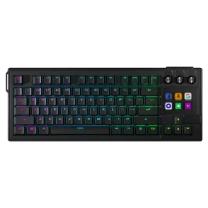 K1 Pro AI Wired Mechanical Gaming Keyboard with 3 Knobs and 6 LCD Keys Hot-swappable Gasket Sturcture RGB Light Gamer Keyboards
