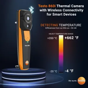 860i For Testo Wireless Thermal Imaging Camera Smartphone Connected Infrared Thermal Imager 256 x 192 Resolution IP54 Compact Temperature Range -4 to 662F with Testo Smart App Compatibility