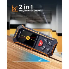 CIGMAN CD-60R Bilateral Laser Distance Meter 393ft/120m Color Backlit Display Rechargeable Type-C IP54 Waterproof Measurement Tool