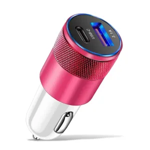3.1A USB Car Charger Type C Fast Charging Phone Adapter Dual-Port Charging For Xiaomi Huawei PD Phone Charger Adapter Socket
