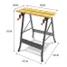 Multi Adjustable Workbench Woodworking Table Foldable Design Thick Wooden Top Heavy Load Metal Frame Efficient Clamping System Tool Storage for Workshop DIY Office Home