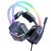 ONIKUMA X20 RGB Gaming Headset Wired Earphone 50mm Drive Unit Stereo Surround Sound Breathable Earmuff USB 3.5mm Wired Gamer Headphones with Omnidirectional Microphone