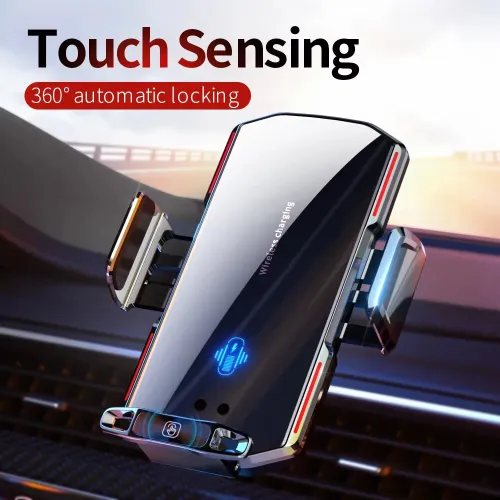 F100 15W Magnetic Car Phone Holder Wireless Fast Charger Infrared Induction Car Air Vent Bracket for iPhone 16 16 Pro 15 14 13 Pro Max for Huawei Mate 70 for Samsung Galaxy S25 Ultra