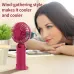 USB Mini Silent Handheld Folding Fan Digital Display 6 Speed Of Wind With Portable Stand Small Fan