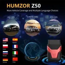 HUMZOR Z50 Wireless Bluetooth OBD2 Scanner Real-time Data Detection Automotive Testing Supports 9 Protocols OBD2 Vehicle Diagnostic Tools for Gasoline Cars Motorcycles