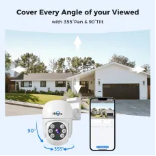 Hiseeu AHD5 5MP 1920P PTZ Home Wired Security Camera Clear Night Vision CCTV Analog TVI CVI XVI Smart Motion Detection Security Dome Wired Camera
