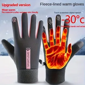 XANEWinter Gloves for Women Fleece-Lined Windproof Warm Touchscreen-Compatible Anti-Slip Cycling Gloves for Skiing Hiking Outdoor Sports