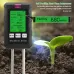 6-in-1 Soil Tester PH Temperature Humidity Sunlight Fertility Nutrient Meter with Digital Display for Gardening and Agriculture