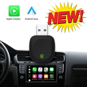 BABAOLONG Mini 2-in-1 Wired to Wireless CarPlay Adapter /Android Auto Adapter Plug & Play Dual Band WiFi