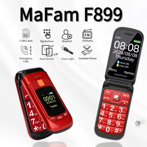 MAFAM F899 2.4 inch Dual Display 2800mAh FM Vibration SOS Fast Quick Torch Loud Volume Flip Feature Phone