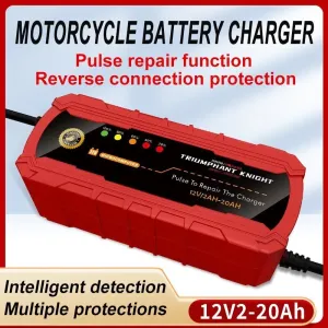 12V 2A Motorcycle Battery Charger Fully Intelligent Led Digital Display Pulse Repair Function