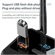 Digital Display bluetooth Audio Receiver Support USB U Disk Adapter 2 RCA 3.5MM AUX Optical Fiber Type-C Power Supply