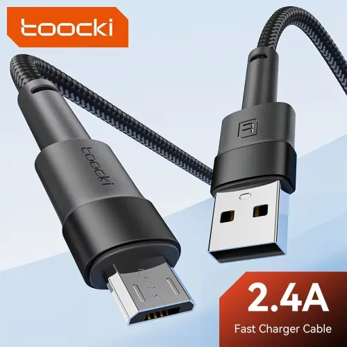Toocki TQ-X16 2.4A USB-A to Micro USB Cable Fast Charging Data Transmission Tin-plated Copper Core Line 1M/2M Long for Huawei P Smart 2021 for Xiaomi 4C for iQOO U3x