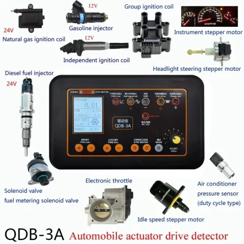 QDB 3A Automobile Ignition Coil Tester Solenoid Valve Fuel Injector Stepper Motor Drive Hall Signal Adjustable Duty Cycle Voltage Frequency 12V-24V