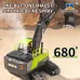 HuiNa Toys 1661 RTR 1/18 2.4G 13CH RC Excavator Alloy Bucket Engineering LED Light Spray 680 Rotation Remote Control Vehicles Models