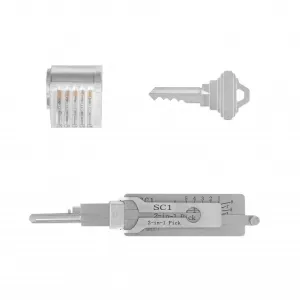 2 in 1 Stainless Steel Key Decoder Portable Precision Hook And Pickup Hand Tool O-ring Pickup Kit Maintenance Repair Kit