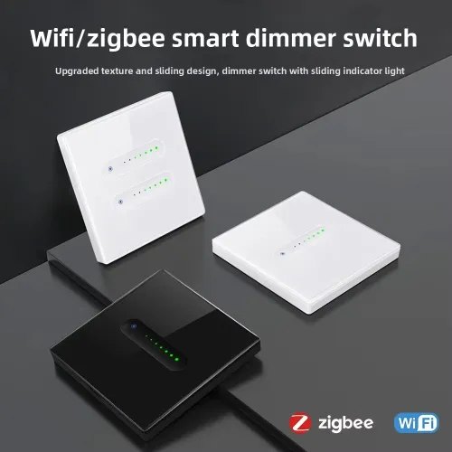 Tuya Wifi Zigbe Smart Dimmer Switch Touch Glass Panel App Remote Control Voice Control with Alexa Google Home 86 Type EU Intelligent Dimming Switch