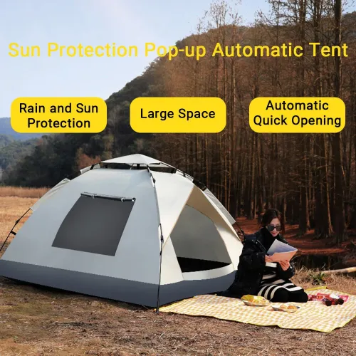 Xmund Outdoor Automatic 3-4 People Double 2 Single Home Sun Protection Insect Protection Indoor Small House Adult Children Tent