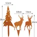 Pack of 4 Rust Stake Christmas Tree and Deer Christmas Decoration Rust Garden Stakes Christmas Trees Reindeer Christmas Decoration Outdoor Autumn Decoration