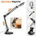GOCHIFIX 2in1 10X Magnifying Glass with Light LED Magnifying Lamp with Stand and Clamp Rack,3 Color Modes 10 Level Brightness for Craft Reading Repair Close Work