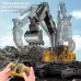 ZMX Z6833YG RTR 1/14 2.4G 14CH Alloy RC Car Excavator 3-in-1 Bucket/Claw/Drill Construction Truck LED Light Sound 680Rotating Engineering Vehicles Toys Models Collection Gift For Boys