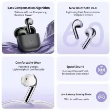 Edifier Lolli Air TWS Earbuds Wireless bluetooth V6.0 Earphone 13.6mm Large Driver Bass Spatial Sound AI Call Noise Cancelling 30H Playback Low Delay Half-in-ear Comfort Earphones