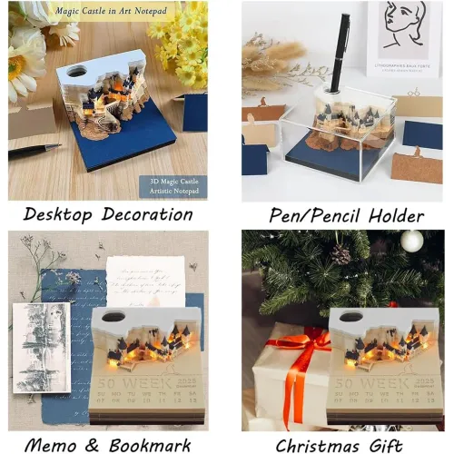 2025 LED Light Memo Art Calendar Board Creative Timepiece Calendar Creative Gift 3D Stereo Notepad