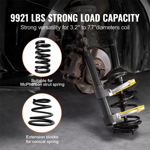 Strut Spring Compressor Set Macpherson Strut Spring Compressor Kit Interchangeable Fork Strut Coil Extractor Remover Tool with Protective Sleeve
