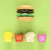 Children's Play House Puzzle Exercise Hand-eye Coordination Toy Mini Hamburger French Fries Western Food Kitchen Set Simulation Model 27pcs