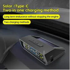Solar Tire Pressure Monitoring System In-Car Ambient Temperature Detection Four Tire Pressure