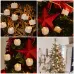 9Pcs LED Christmas Tree Decoration Candles Remote Control Candle Lights with Clips Flashing Christmas Home Decoration Candles 2 Button Remote Control