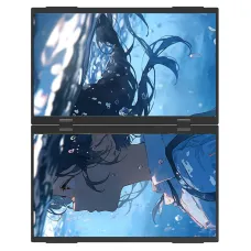 GY156SP 15.6inch Dual Screen Portable Gaming Monitor 2560x1440 100% sRGB HDR IPS Type-C/Mini HD/3.5mm AUX Secondary Display Screen with Four Speakers Foldable Monitors for Phone Laptop Game Console Office
