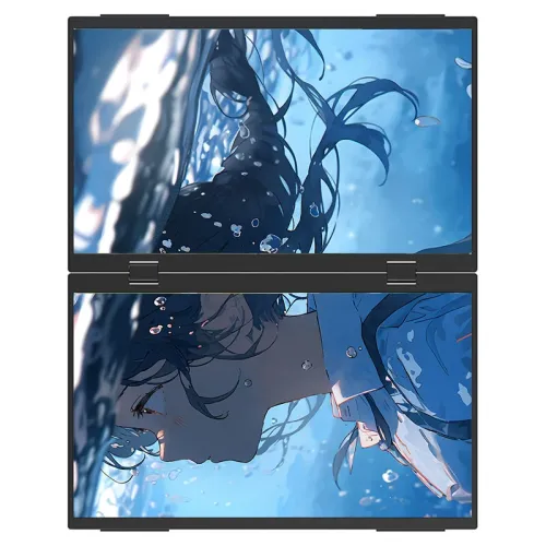 GY156SP 15.6inch Dual Screen Portable Gaming Monitor 2560x1440 100% sRGB HDR IPS Type-C/Mini HD/3.5mm AUX Secondary Display Screen with Four Speakers Foldable Monitors for Phone Laptop Game Console Office