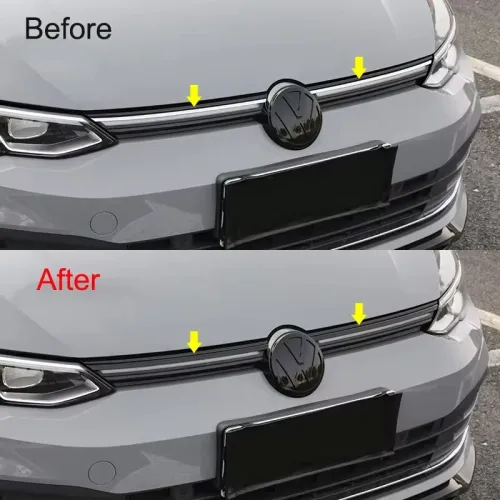 Car Front Bumper Grille Trim Grill Decoration Strip ABS Plastic Covers for VW Golf 8 MK8 2020-2023 Accessories