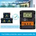 Solar Charge Controller 12V/24V Auto 100A PWM Photovoltaic Regulator Dual USB Output LCD Display Lead-Acid Lithium Batteries