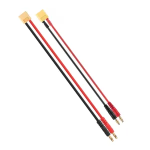 22cm 12/14AWG XT60 Male Plug to 4.0mm Banana Plug  Silicone Cable for B6AC Charger